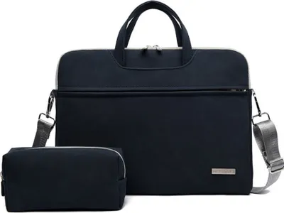 Produktbild von 15.6 Zoll Frauen Männer Computer Handtaschen Kunstleder Laptoptaschen, blau