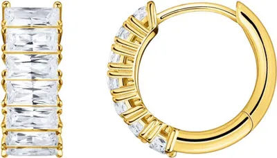Produktbild von THOMAS SABO Creolen "Weisse Steine Pavé" Silber vergoldet CR