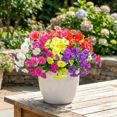 Produktbild von Kunstblumen 6 Stück, UV-beständig, Ø 4,5 cm, für Balkon Garten