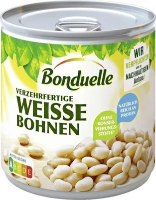 A can of Bonduelle white beans.