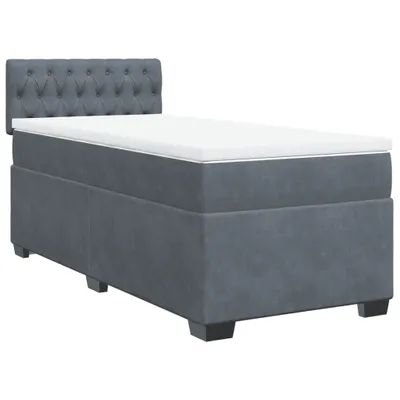 Produktbild von vidaXL Boxspringbett mit Matratze Dunkelgrau 90x190 cm Samt