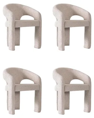 Zdjęcie produktu dla 4 krzesła, nowoczesny design, kolor beżowy, eleganckie, tapicerowane, idealne do jadalni