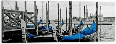 Produktbild von Bild auf Leinwand - Leinwandbild - Venedig Gondel Leuchtturm - 150x50cm - Wand Bild - Wanddeko - Leinwanddruck - Bilder - Kunstdruck - Wanddekoration - Leinwand bilder - Wandkunst - CA150x50-0446