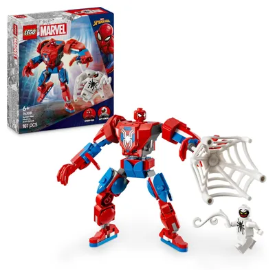 Produktbild von LEGO Marvel Spider-Man Mech vs. Anti-Venom - Superhelden Spielzeug mit 2 Minifiguren - Actionfigur mit beweglichen Armen, Beinen und Fingern - Geschenk für Jungen und Mädchen ab 6 Jahren 76308