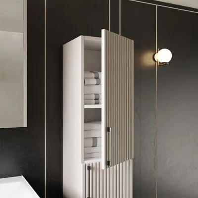 Produktbild von Hochschrank Liana | Badezimmerschrank Hängeschrank Badmöbelschrank Midischrank