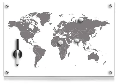 Zdjęcie produktu dla keine Marke 11673 Glas-Memoboard World 60x40cm