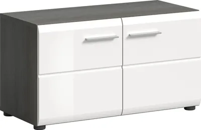 Produktbild von Sitzbank >Salsa< in Rauchsilber / Weiß Hochglanz - 80x44x37cm (BxHxT)