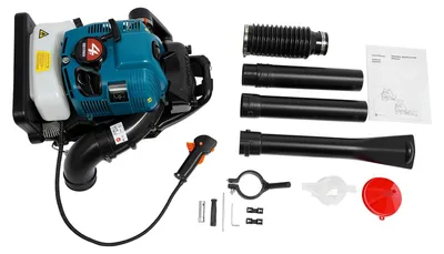 Zdjęcie produktu dla Dmuchawa do liści – plecakowa, 4-suwowa, benzynowa – 2,6 kW – 7000 obr./min – regulowana prędkość obrotowa – bezprzewodowa – do pielęgnacji ogrodu i trawnika