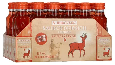 Produktbild von St. Hubertus Saurer Pfirsich-Tropfen (24 x 0,02L)