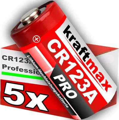 Produktbild von 5er Pack CR123 / CR123A Lithium Hochleistungs- Batterie für professionelle Anwendungen - Neueste Generation