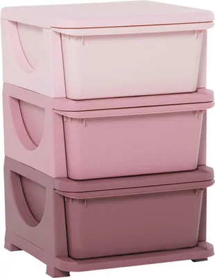 Produktbild von Spielzeugaufbewahrung, 3Ebenen, Kommode Kinderzimmer, kleiner Schubladenschrank für Kinder, Rosa