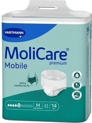 Produktbild von MoliCare 166000, M, Weiß, 80 - 120 cm, 14 Stück(e), Tasche