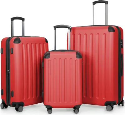 Produktbild von HAUPTSTADTKOFFER - Spree - Kofferset 3tlg Hartschalenkoffer Reisekoffer mit Erweiterung Trolley-Set, TSA, 4 Rollen, S M & L,Rot