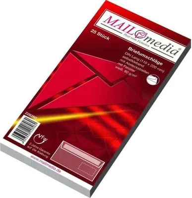 Produktbild von Briefumschläge DINlang haftklebend Fenster weiß 80g/qm VE=25 Stück