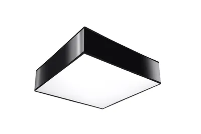 Produktbild von Deckenleuchte 2-flammig Schwarz quadratisch Schirmleuchte 350x350x120mm