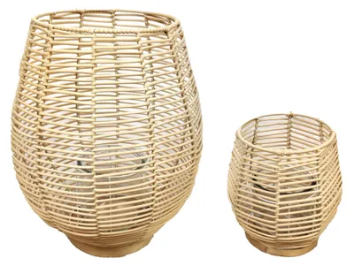 Zdjęcie produktu dla Lampion z rattanu, Ø 32 x 39 cm, zestaw 2 sztuk