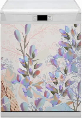 Produktbild von Geschirrspüle Magnet für Spülmaschine Magnetmatte Küche Magnete  Dekorative 60x80 cm  - Pastellblätter
