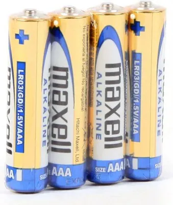 Produktbild von Batterieset - 4x Alkalibatterie AAA (R3) - 1,5 V - Lange Laufzeit - Hohe Qualität - Folienverpackung