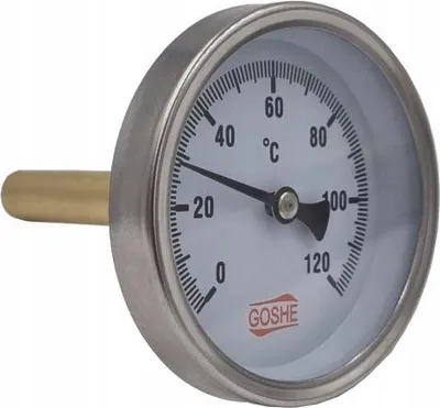 Obrázek produktu pro Axiální Bimetalový Teploměr 63Mm 0-120°C 1/2"" L-70