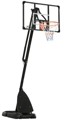 Image de Panier de basket réglable sur roulettes | Couleur : noir et rouge