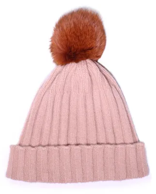 Obrázok produktu pre TUMELO 100 % kašmírová čiapka pre dámy a pánov, elegantná kašmírová čiapka s bambulou, uni, teplá zimná čiapka – Camel