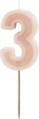 Produktbild von Kerzenzahl #3 | 6 cm Puderrosa