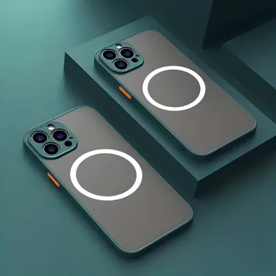 Produktbild von Magsafe Handy Hülle für Apple iPhone 12 mini Schutzhülle Magsafe Magnet Cover Bumper Kameraschutz Case Farbe: Dunkelgrün