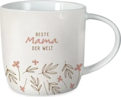 Produktbild von Grafik-Werkstatt Kaffeetasse mit Spruch 300 ml Porzellan Tasse Beste Mama der We