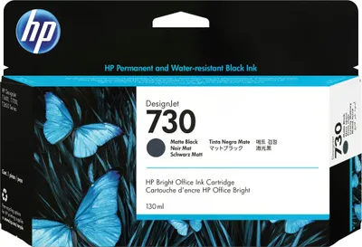 Obrázok produktu pre HP 730 130-ml Matte Black DesignJet Ink Cartridge, HP DesignJet T1700 Printer series, Atramentový, Čierna, Biznis, Singapúr, 202 mm