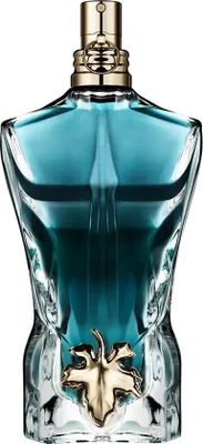 A clear, professional studio shot of a Jean Paul Gaultier Le Beau Eau de Toilette bottle.