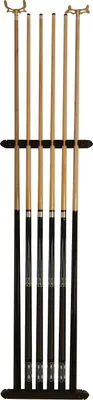 Produktbild von John West Billard Set - Wandhalterung + 4 professionelle Billardqueues + 2 Brückenqueues