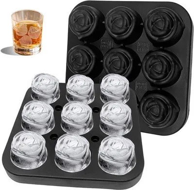 Produktbild von Silikonische Eisformen mit Deckel, BPA-frei, ideal für Cocktails, Getränke und Kaffee