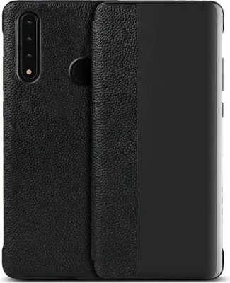Immagine prodotto di Flip Cover Sleep Case Smart View Cover Pouch Custodia protettiva Cover Book Case Accessorio Cover pieghevole compatibile con Huawei Mate 20 Lite Nero