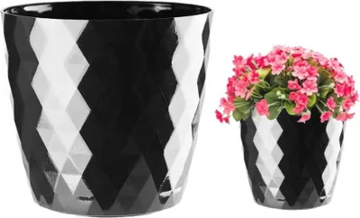 Obrázek produktu pro Dekorativní černé plastové pouzdro Cristal 12x11 cm