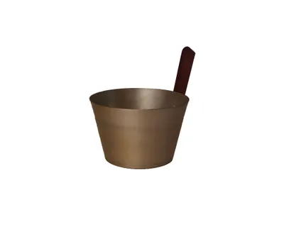 Produktbild von Sauna Aufgusskübel / Saunaeimer champagner Aluminium gerader Griff