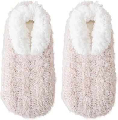 Produktbild von Rutschfeste, flauschige Socken für Damen – warme, flauschige Wintersocken mit Anti-Rutsch-Socken, dicke Plüsch-Schlafsocken, weiche, gemütliche Bodensocken