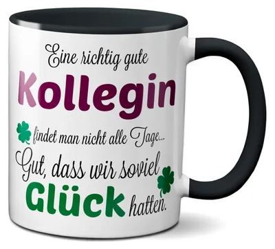 Produktbild von TassenKing Tasse Gute Kollegen - Geschenk für Arbeitskollegen Kollegin - Bürotasse mit Spruch - Abschiedsgeschenk (schwarz)