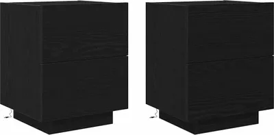 Immagine prodotto di Armadio da Notte con cassetto 2 pcs Rovere Nero 45 x 40 x 55 cm