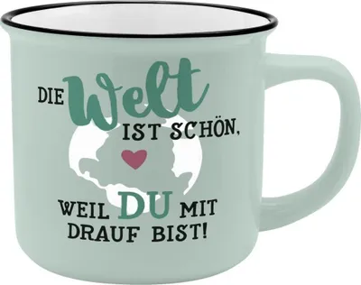 Produktbild von Gruss und Co 45775 Kaffee-Becher Welt, New Bone China Porzellan, 35 cl
