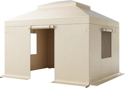 Image de SucceBuy Couverture d'hiver pour pavillons de 3,05 x 3,65 m, toit de remplacement avec parois latérales et fenêtres en filet, couverture de protection en matériau PE résistant, pavillons non compris