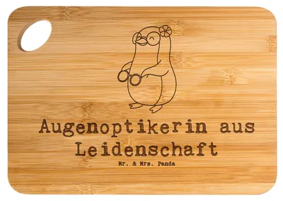 Produktbild von Mr. & Mrs. Panda holzschneidebrett Augenoptikerin Leidenschaft - Transparent - Geschenk, Frühstücksbrettchen, Optometristin, Lustig, Frühstücksbrett, Schneidebrett, Brett