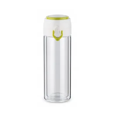 Produktbild von Glas Thermo Trinkbecher Grün 260 ml Doppelwandig Borosilikatglas Thermobecher für Heiß- und Kaltgetränke