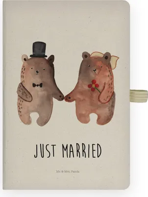 Produktbild von Mr. & Mrs. Panda notizbuch Bär Heirat - Transparent - Geschenk, Journal, Hardcover A4, Adressbuch, Tagebuch, Teddy, Kladde