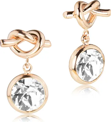 Produktbild von LUISIA® Ohrringe mit Knoten und Premium Kristall - Rosegold / Crystal