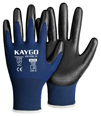 Produktbild von KAYGO Arbeitshandschuhe Nitril beschichtet, 12 Paar, KG12N