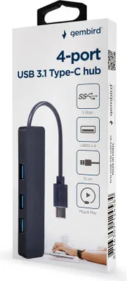 Zdjęcie produktu dla gembird 4-port USB 3.1 (Gen 1) Type-C hub