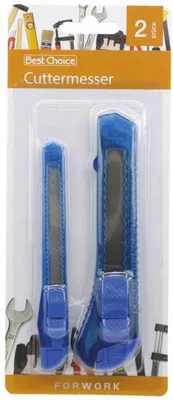 Produktbild von Cutter Messer 2er Set 12,5cm + 14,8cm, blau, auf
