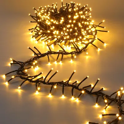 LED-Cluster-Lichterkette 3m 300 LEDs warmweiß IP44 Timer 8 Modi