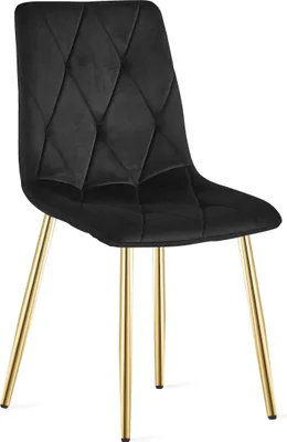 Image de Chaise LIBRA - velours noir / pieds dorés x 1