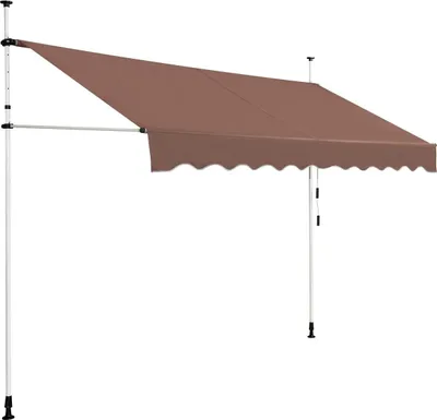 Obrázok produktu pre Výsuvná markíza 300 cm, bez vŕtania, odolná voči UV žiareniu, hnedá